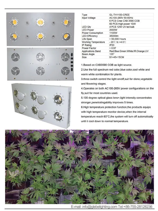 
hydroponics suppliers professional led plant grow lamp 130W COB +10w high power led cob AC 85-265V crees led grow light 