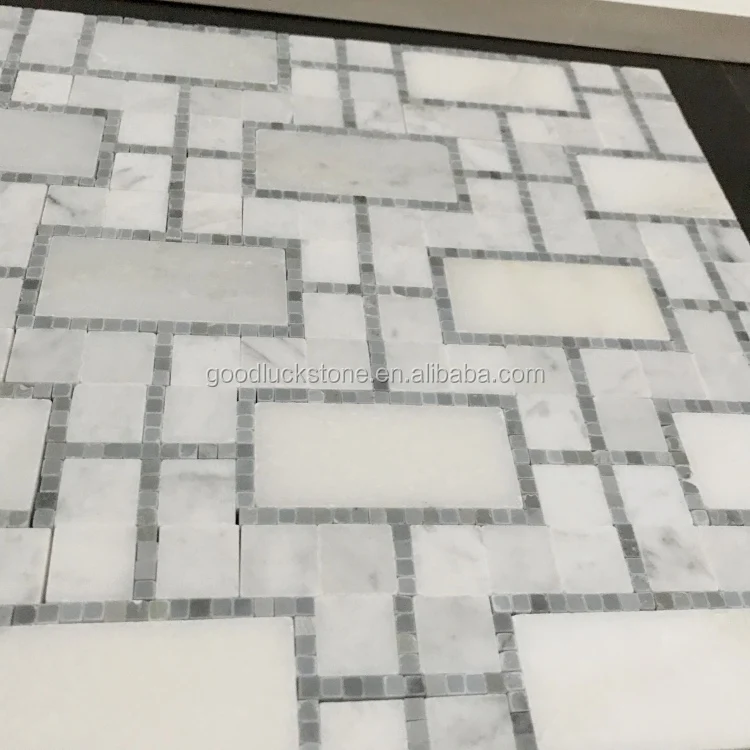 white basketweave tile marble tile mosaic natural stone tile