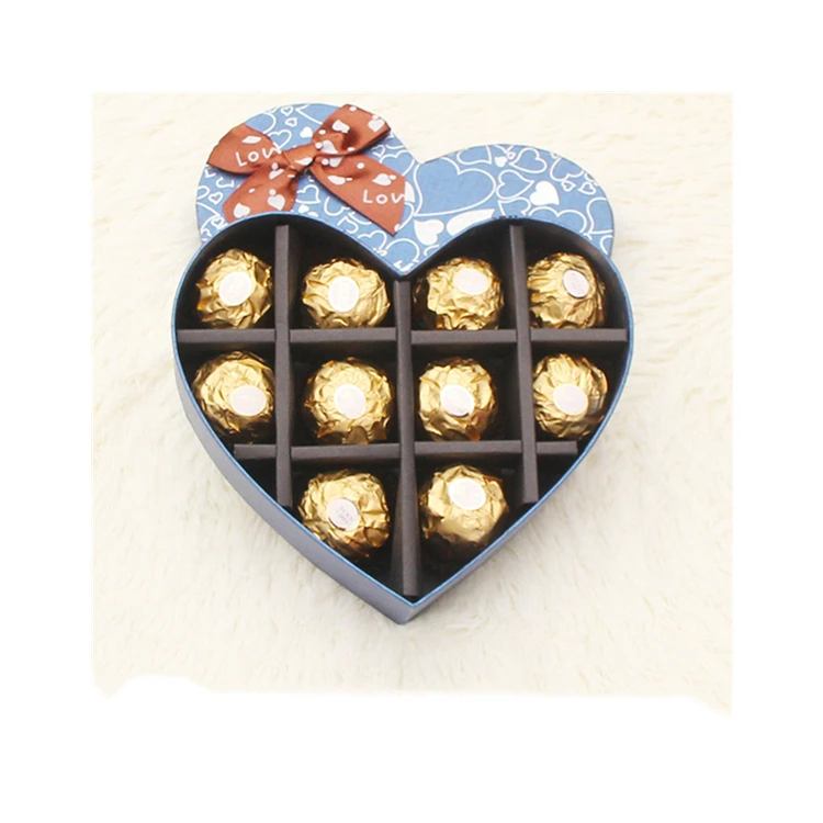 
Hot Sale Templates Paper Box Design Heart Shape Black Chocolates Packaging Box 