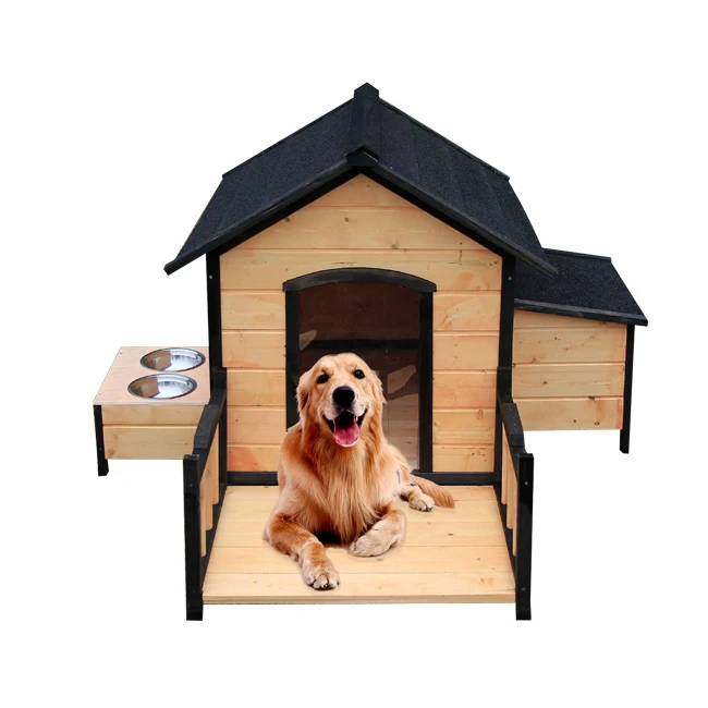 Manufacturer luxury big outdoor backyard waterproof wooden dog house pet cage kennel