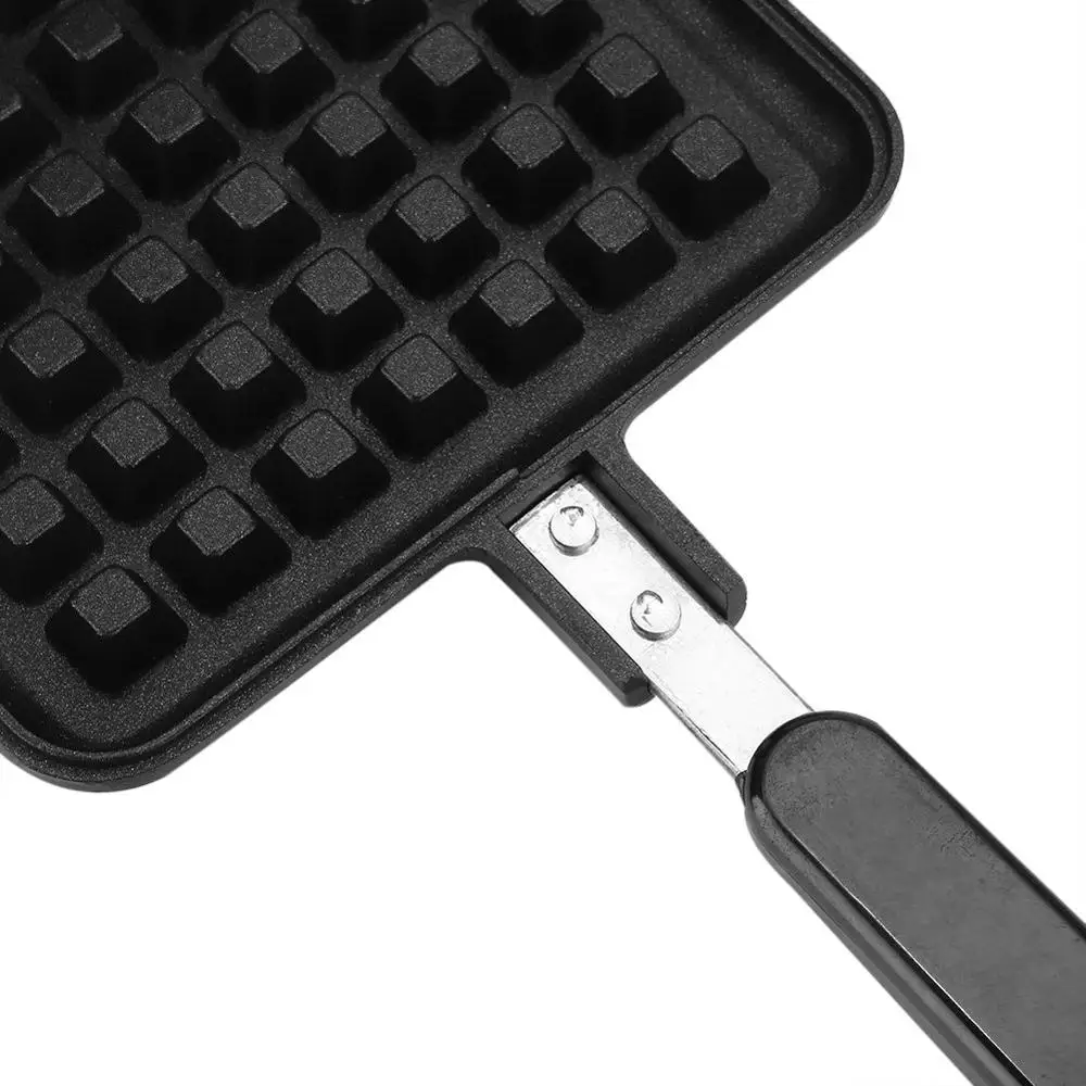 Waffle Mould Cast Aluminum Base Stovetop Belgium Waffle Iron Household Kitchen Gas Non-Stick Waffle Baking Pan Mold Press Plate