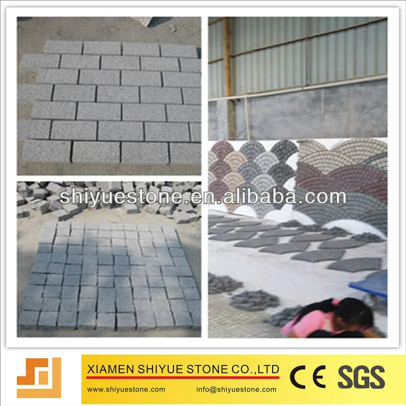 natural light grey granite cobble stone