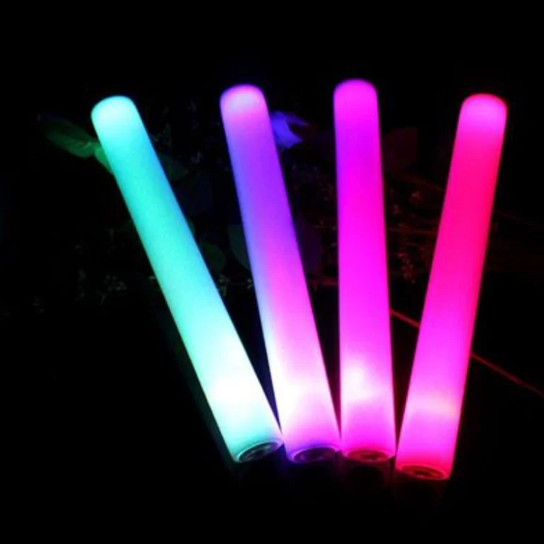 Battery operated rubber led foam flashing light concert stick