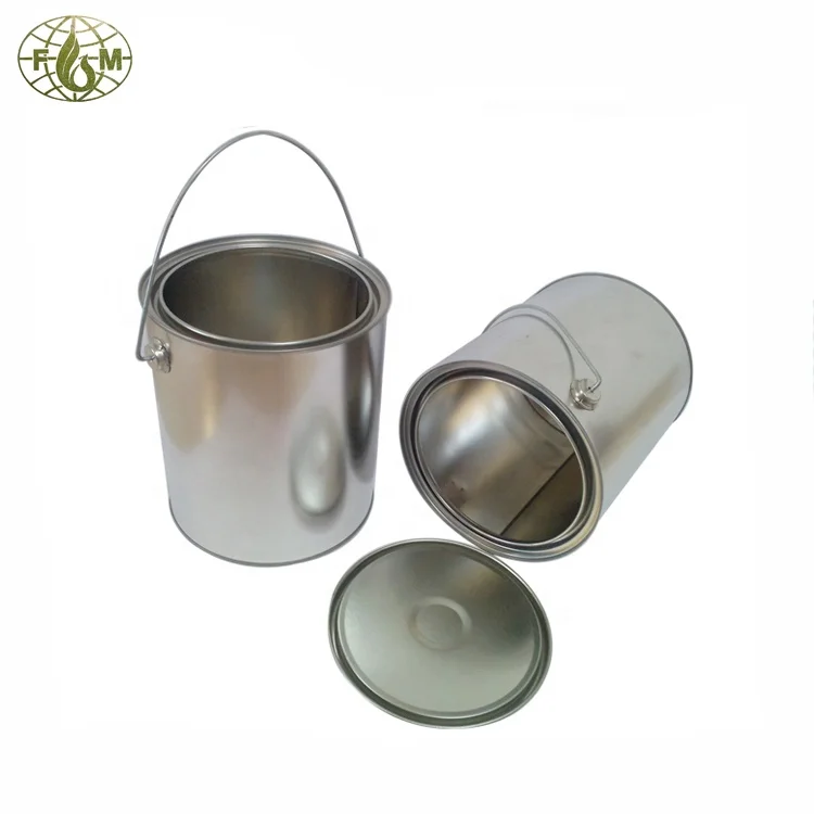 fengming empty round 1 gallon 4 liter clear metal paint tin can
