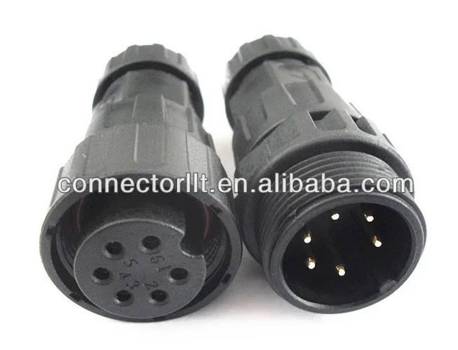 field assembly cable to cable waterproof 6 pin connector 20Amp