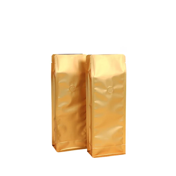 Flat Bottom 125g 500g Coffee Bags Matt Material Packaging Bags with Valve