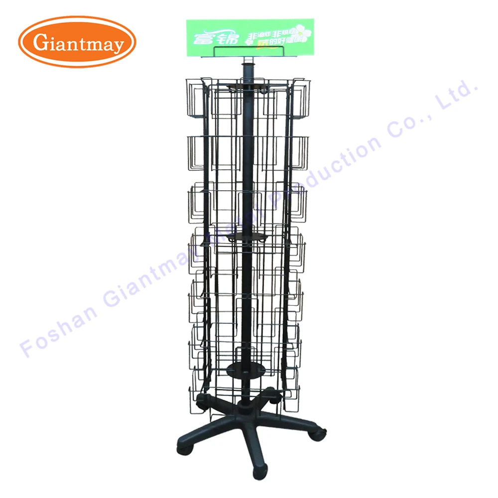 
Floor standing metal rotating postcard holder greeting card display stands 