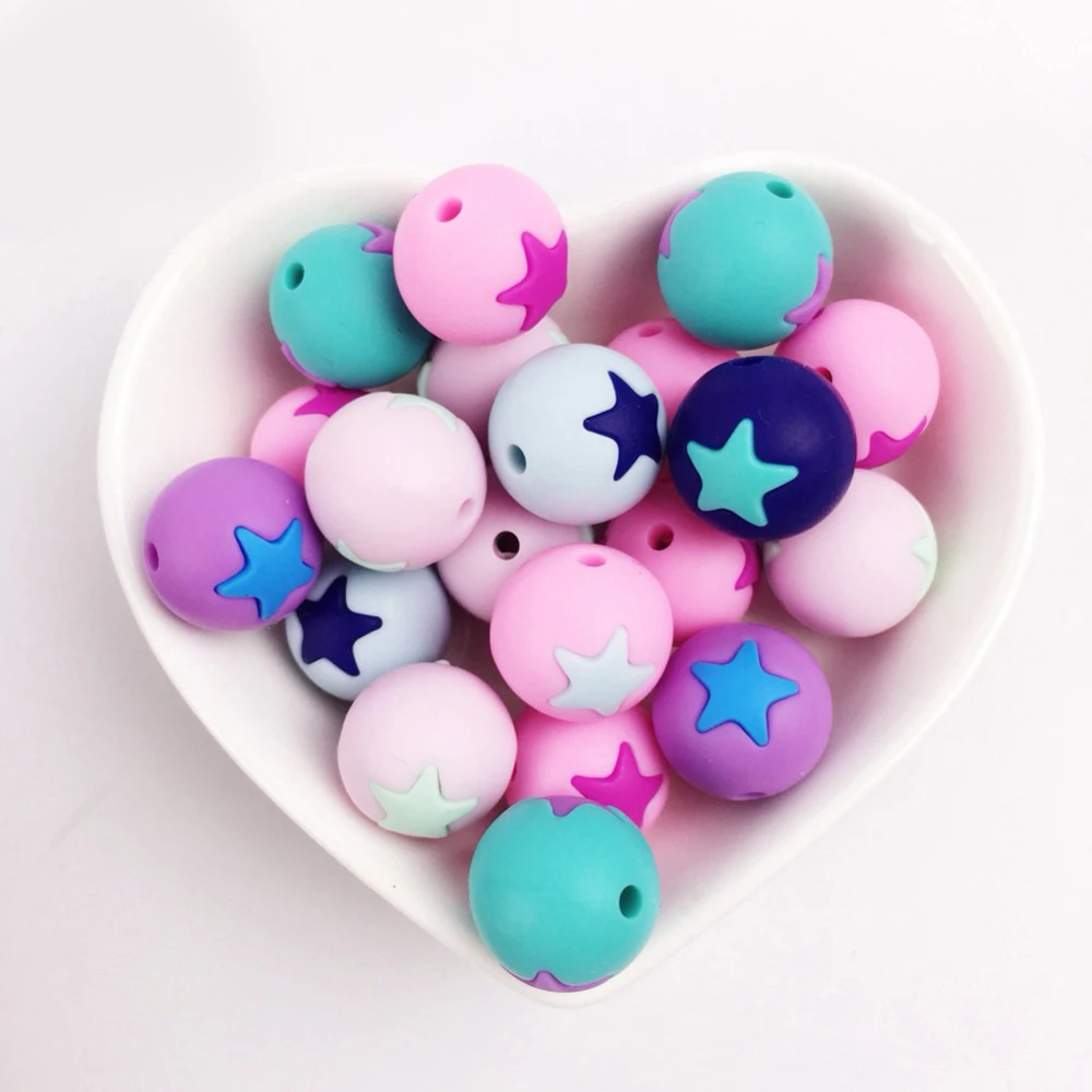 Модные ювелирные изделия 2017, Детские Жевательные бусины из пищевого силикона, бусины для прорезывания зубов оптом