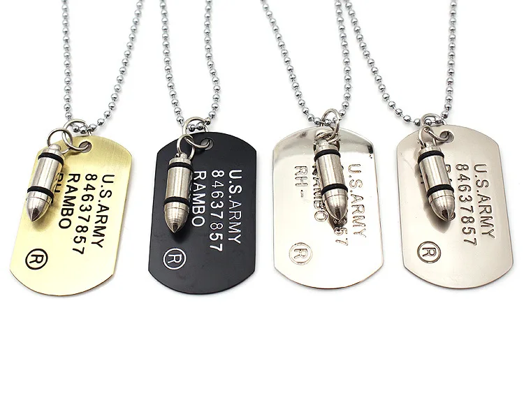 
316l stainless steel custom metal blank name military necklace chain dog tag 