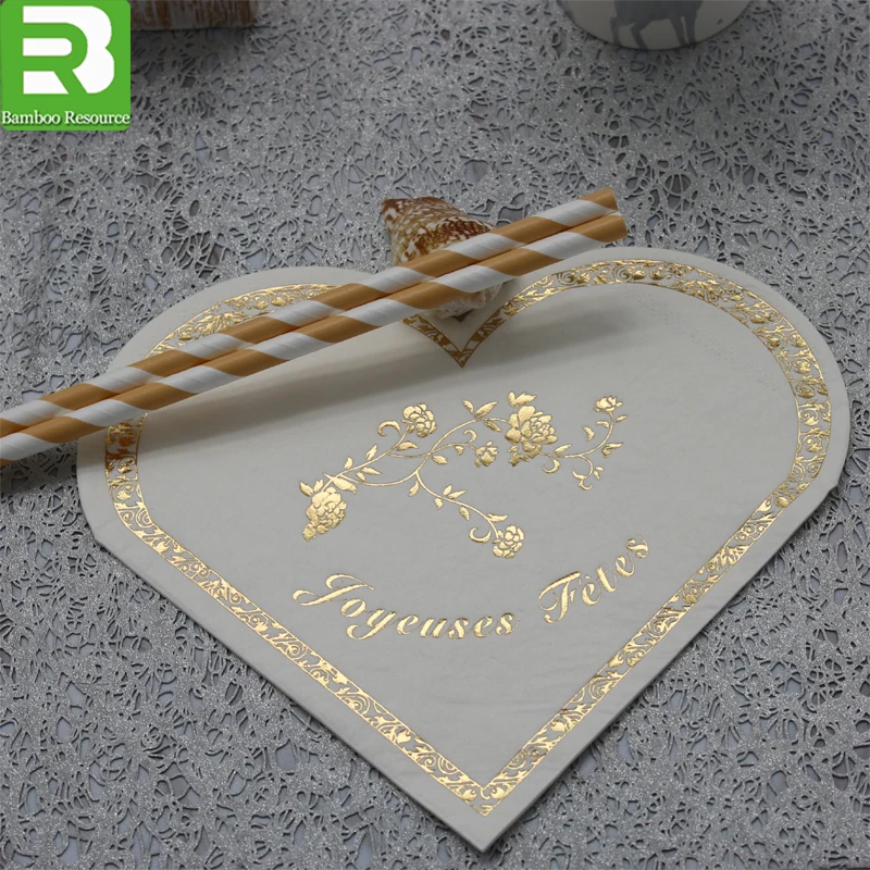 OEM embroidered bar counter table tissue paper napkin