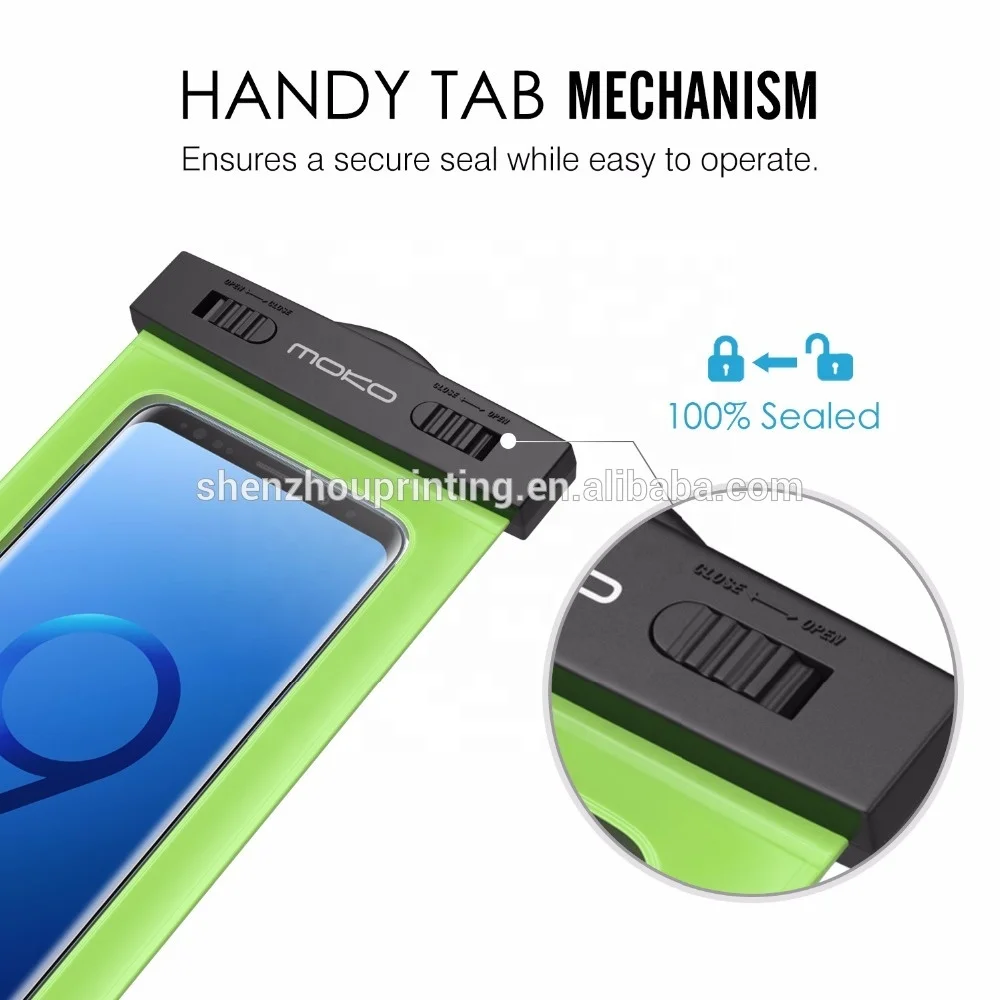 
Promotional factory full sealed waterproof luminous cell smart phone dry bag case, universal clear waterproof phone bag PVC 