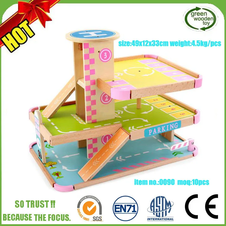 DIY KIds Wooden Parking Garage Toy, Best Car Parking Garage Toy,Wooden Toy Garage