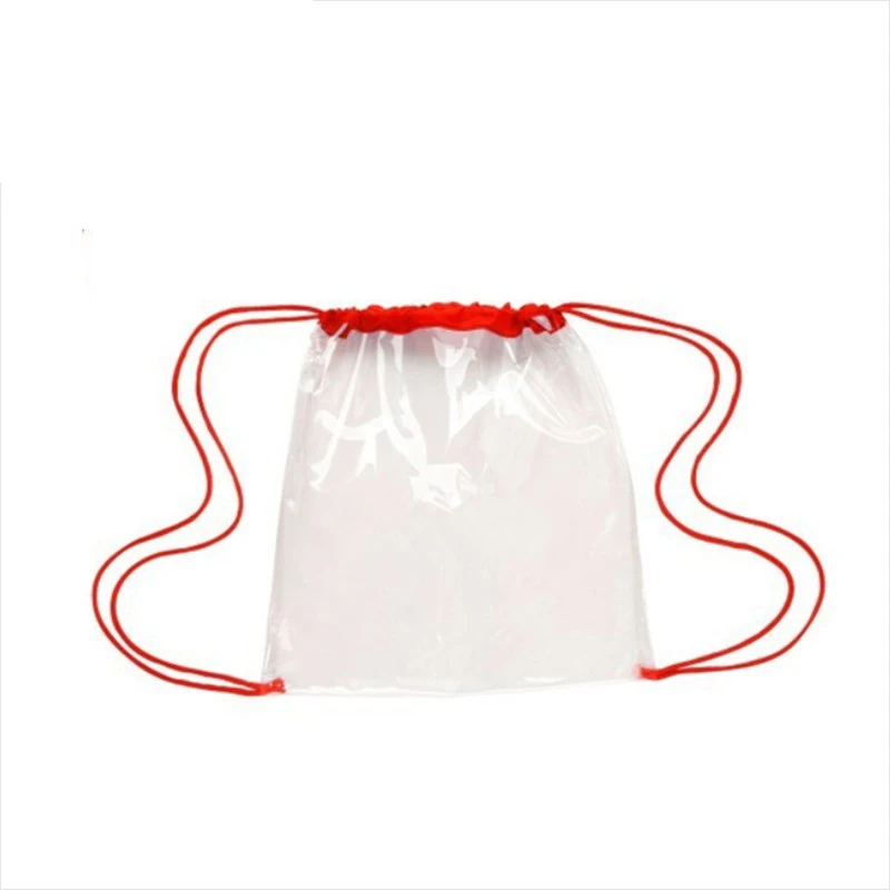 New Design Polyester Clear Sport Drawstring Bag/Transparent Hand String Bag