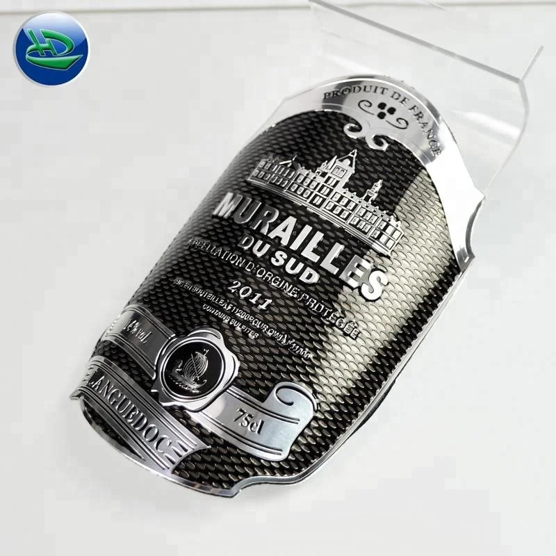 Hot selling Wine label, bottle label metal aluminum sticker