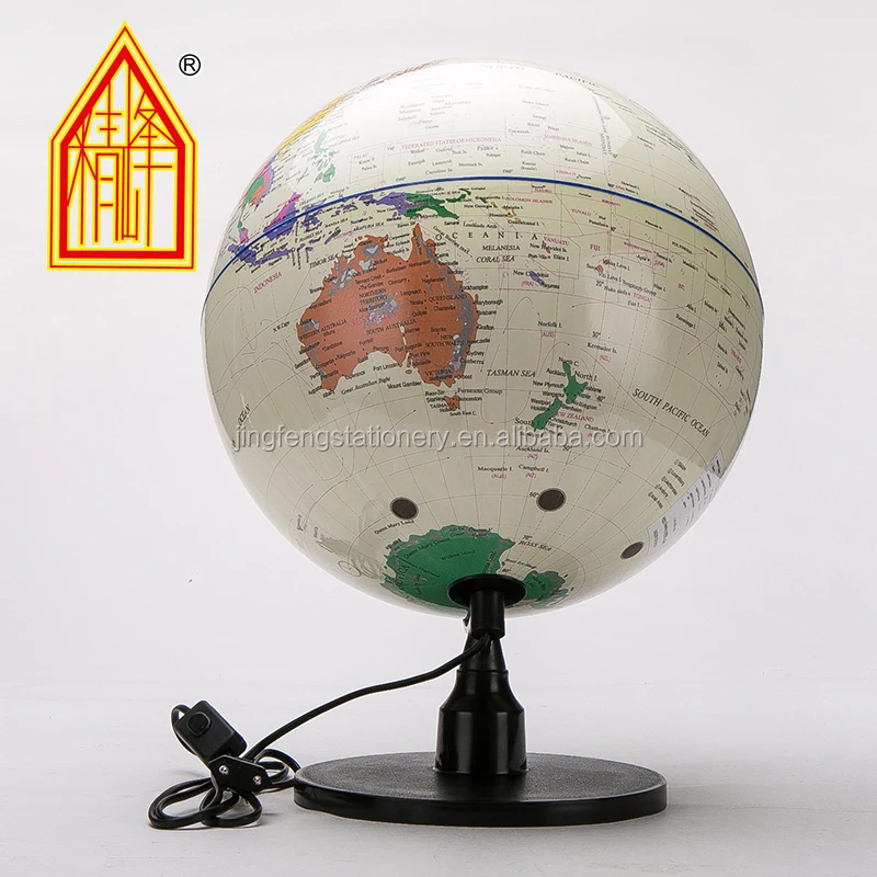 
32cm PVC World Globe With LED Lighting Lamp Globe 