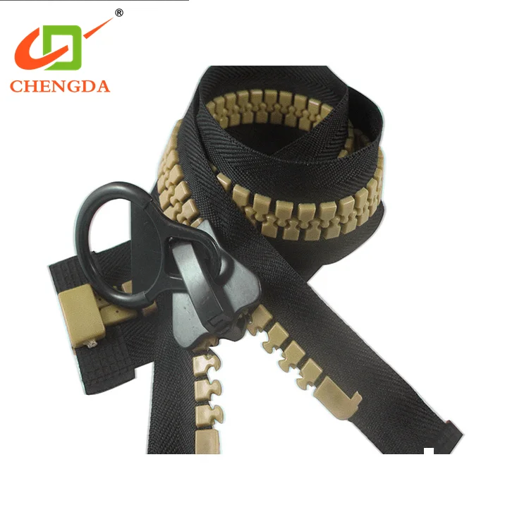 CHENGDA March Expo Finish Open End 15# Big Size Large Teeth Resin Plastic Zip Zipper