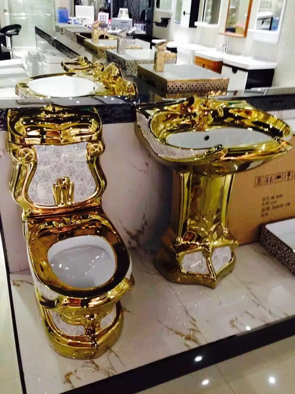 Керамическая чаша для унитаза G985 золотого цвета, раковина, биде, золотые наборы унитазов для ванной комнаты