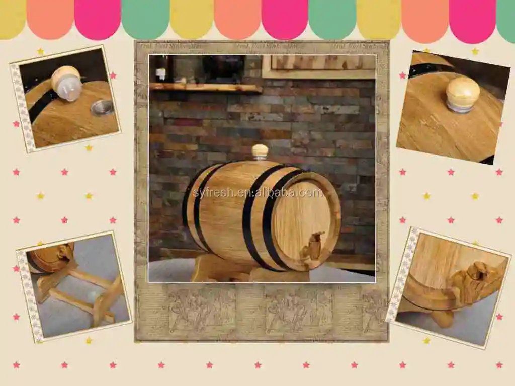 Custom wooden oak wine barrel for 0.75L1L 2L 3L 5L 10L 20L beer barrel