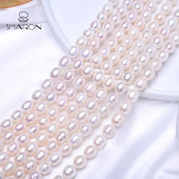 Оптовая продажа, жемчужные бусины AAA 10-11 мм, белый овальный китайский натуральный пресноводный Стеклянный Жемчуг