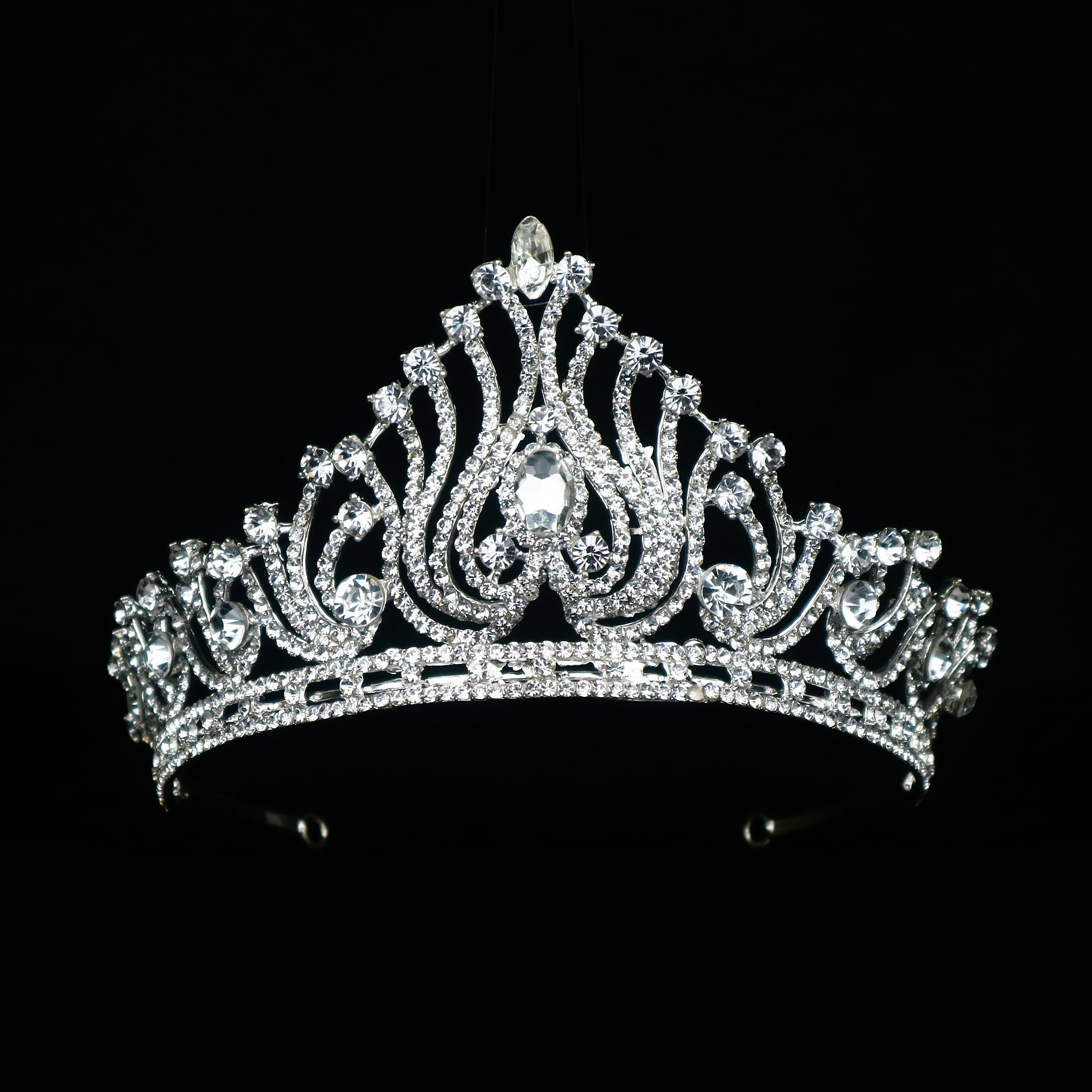 HA0648 High quality Wholesale Exquisite Indian crystal headpiece wedding crown tiara bridal hair accessories