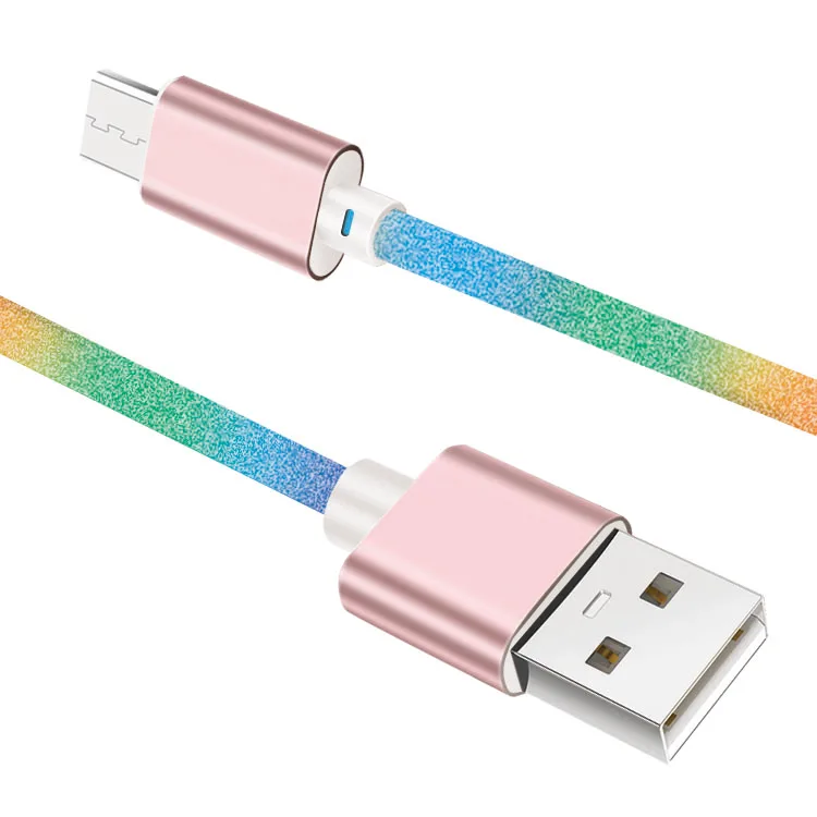 Pinyi Color Rainbow Leather  Micro USB Cable