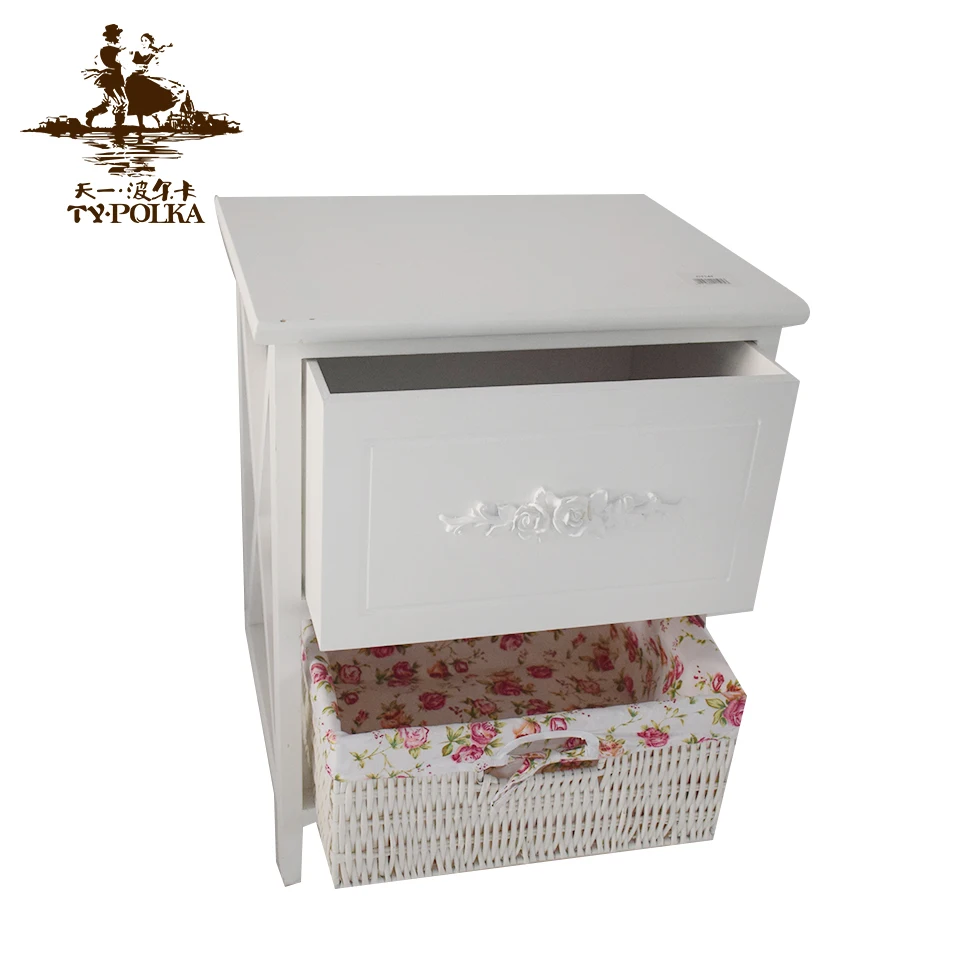 Custom size simple design white nightstand bedside table