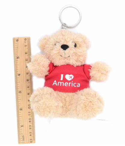 National plush bears keychain bear toy mini teddy bear key chain plush toy i love you souvenir promotion key chain toys