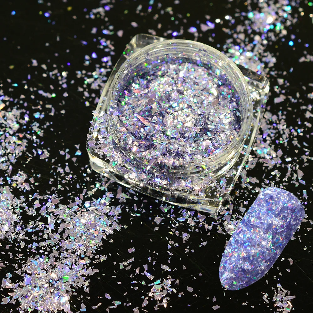 
Dazzling nail art laser flake in12colors nail art irregular fragment nail laser glitter flakes 