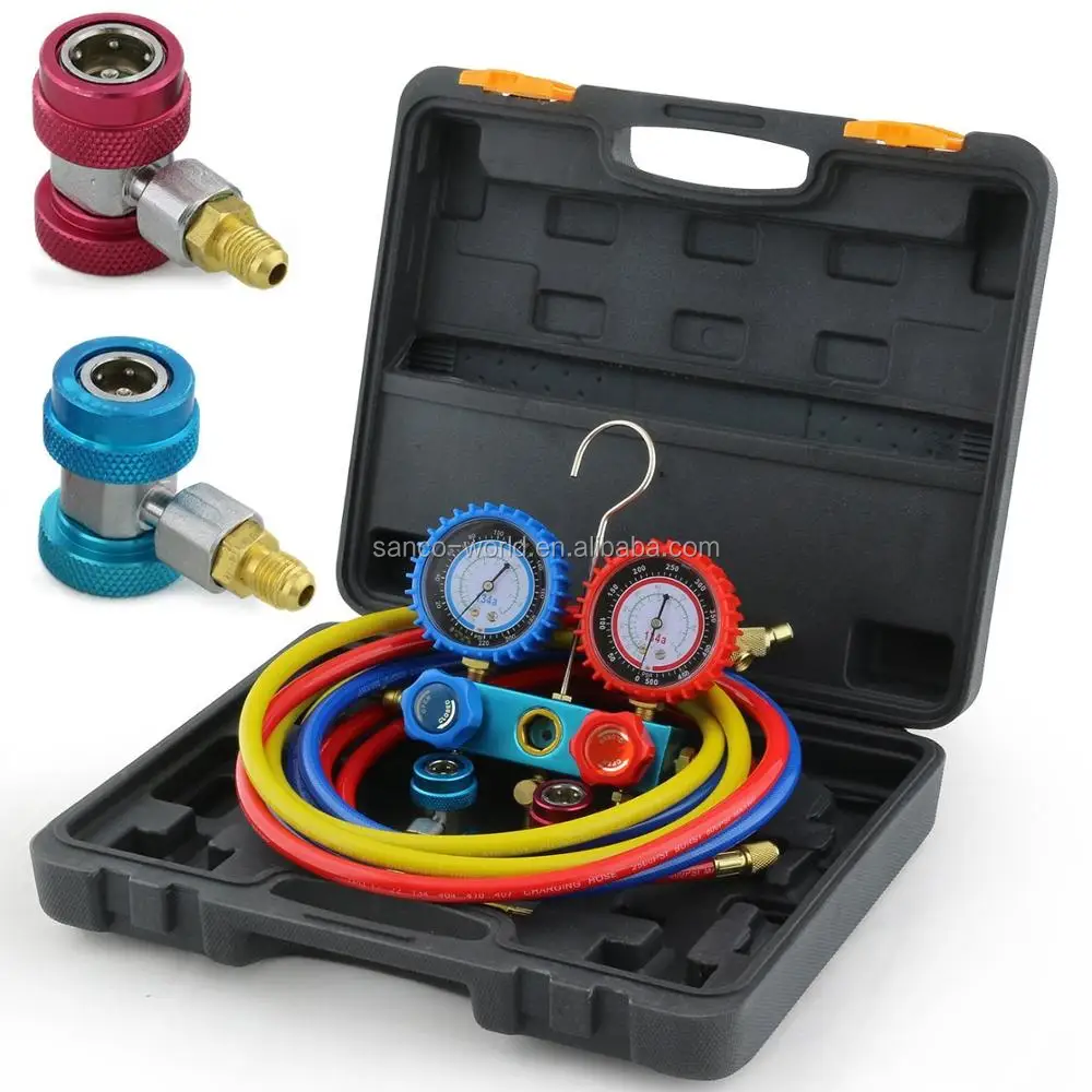 
HVAC A/C Refrigeration Kit - Diagnostic R12 R22 R134a R410A - w/ Case 