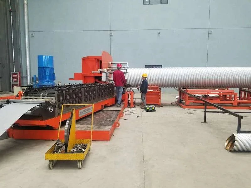
Large diameter corrugated steel pipe forming machine for underground water pipe 