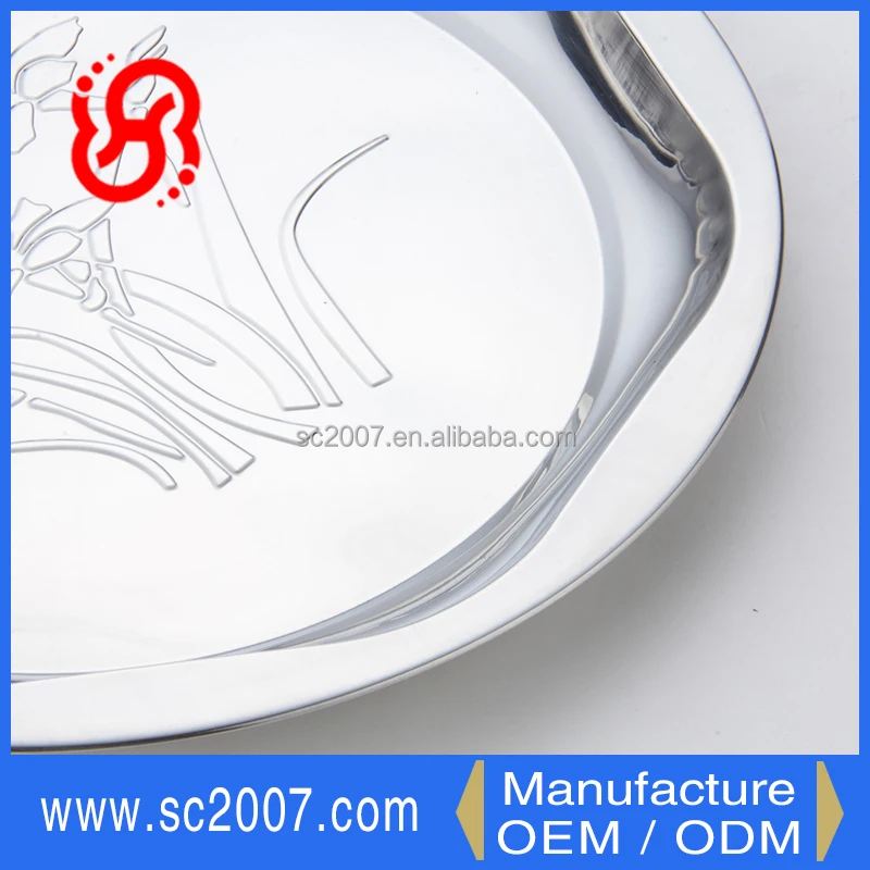 Seven-side shape irregular design food serving tray for candy stainless steel