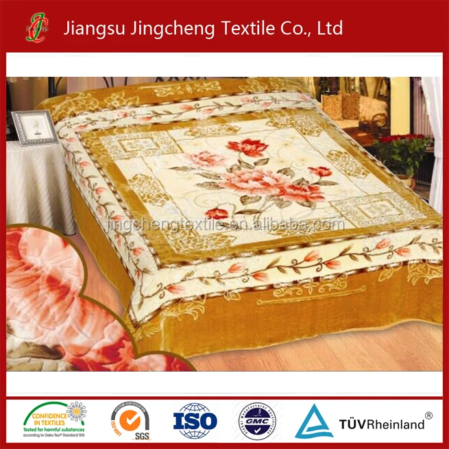 
Hot Sale 100% Polyester super soft mink Raschel Blanket fleece 