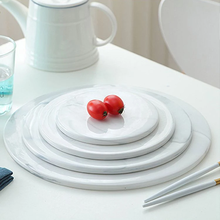 Porcelain Hexagon And Round Marble Design Coasters Table Mats Grey White Placemats