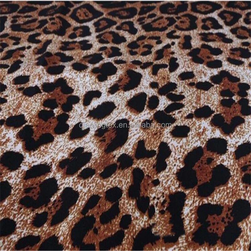 Новейшая популярная ткань с леопардовым принтом из полиэстера и спандекса