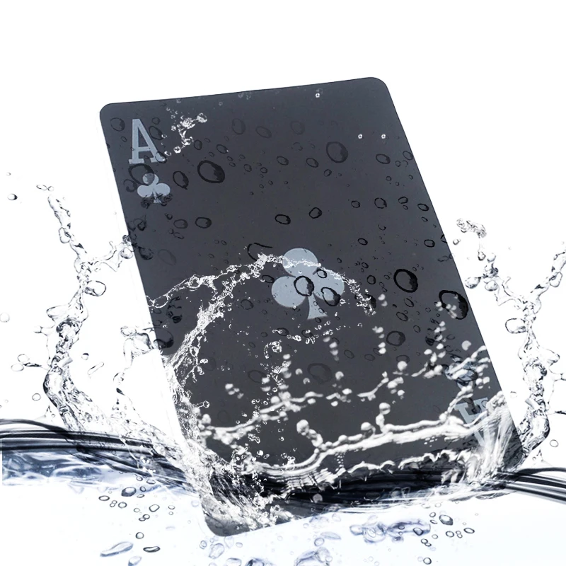 Waterproof Plastic Black Color Poker Cards Classic Magic Tricks Tool Poker playing cards