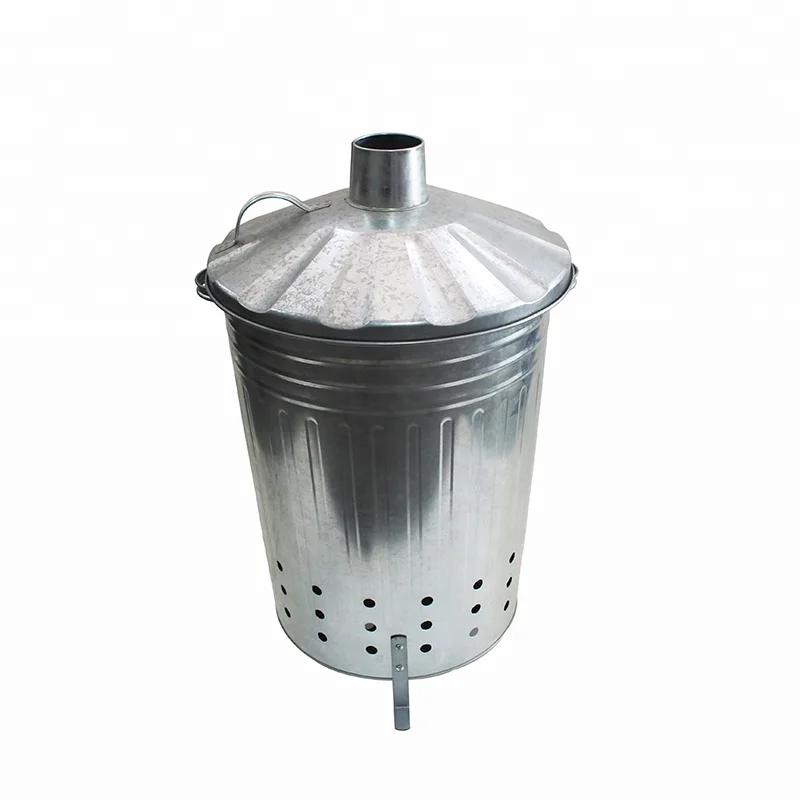 Factory wholesale home garden metal 75L galvanized incinerator