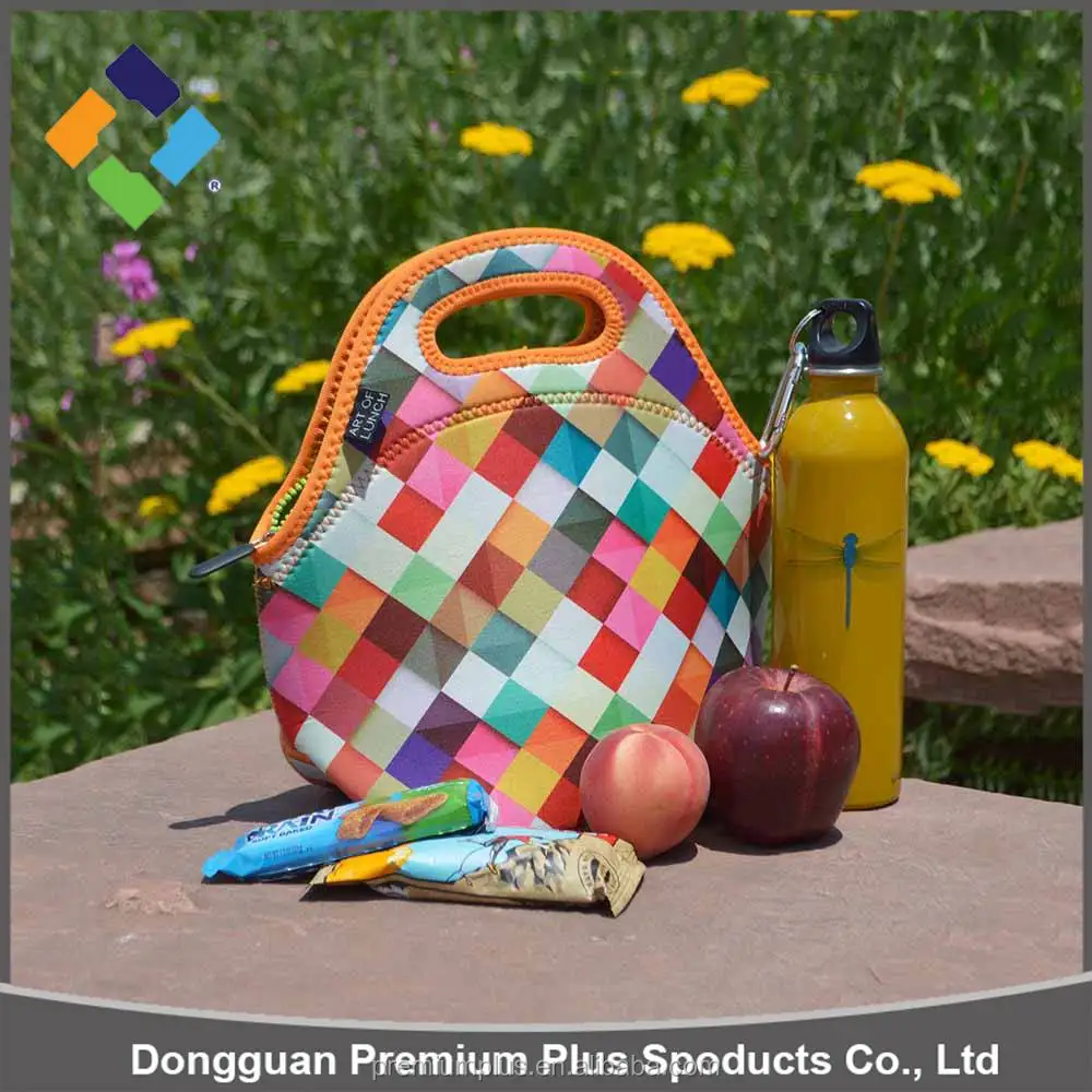 Colorful Stylish Neoprene Insulated Tote Lunch Bag Picnic Box Case