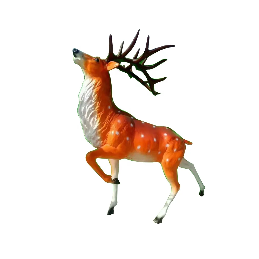 Outdoor Street Landscape Design decoration art sculpture Fiberglass Geometric Deer Statue