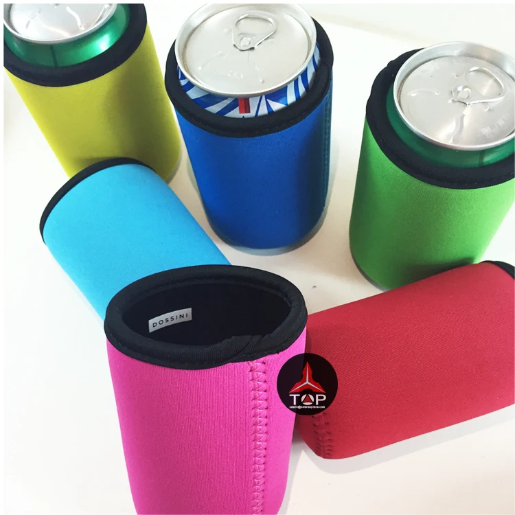 2024 new design foldable neoprene 4mm Beer Can Cooler Sleeves stubby cooler holder with Stitched Fabric Edges