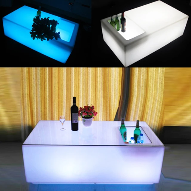 nightclub acrylic Cooler ice bucket led bar table