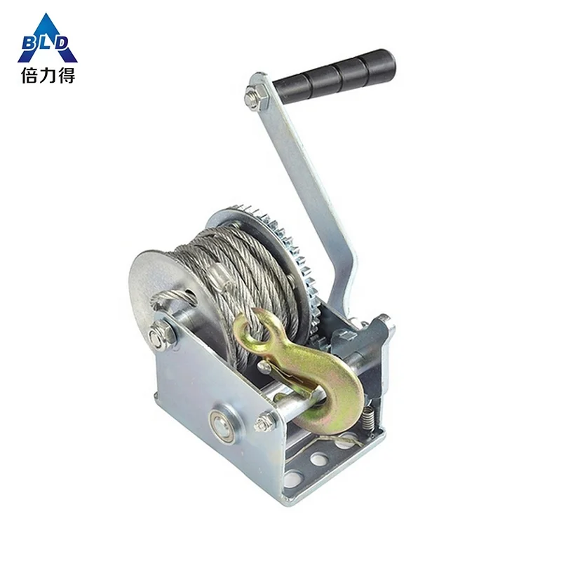 Manufacturer 600lbs hand manual mechanical galvanized operated winch with strap with CE SGS