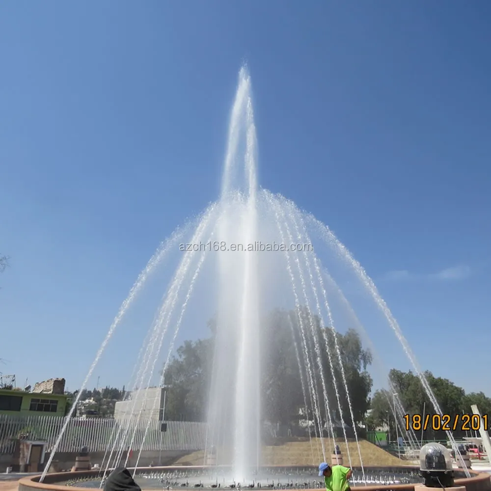 Mexico large stone garden fountain, large musical dancing water fountain with waterproof computer moving head light