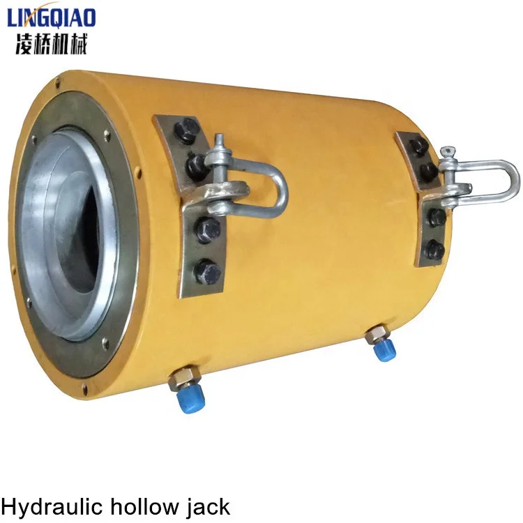 LINGQIAO 450T Hydraulic Hollow Cylinder Jack, 200 Ton Double Acting Piston Electric Jack