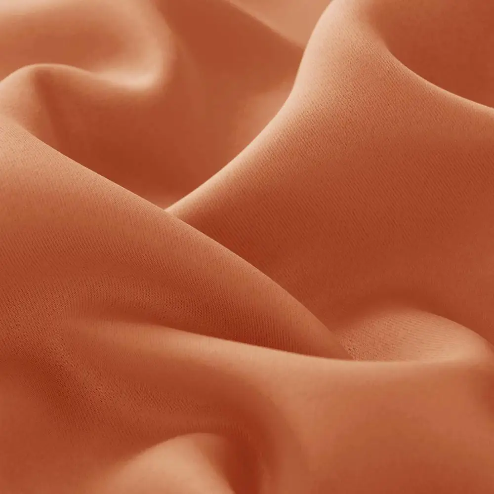 Luxury Soft Touch Top Grommet Blackout  Curtain High Quality Heavy Orange Blackout  Curtain Fabric for Bed Room
