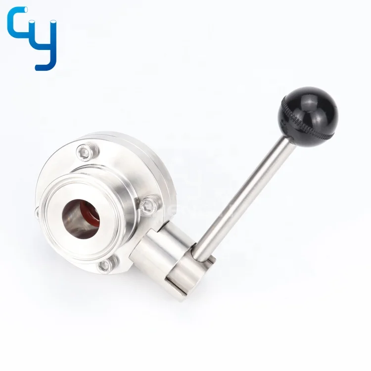 SS316L SS304 stainless steel sanitary manual butterfly valve