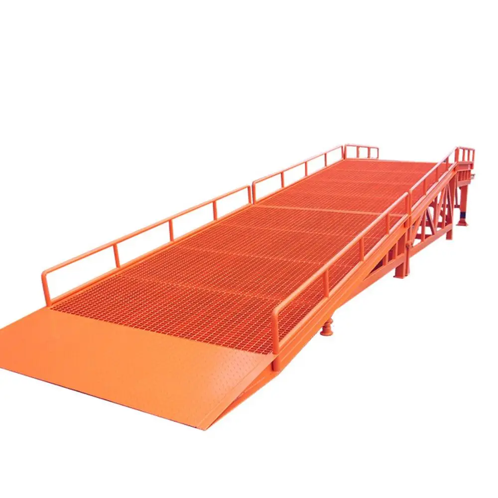 8T 10T Warehouse Adjustable Movable Portable Metal Hydraulic Dock Car ramp for Forklift Truck loading Unloading