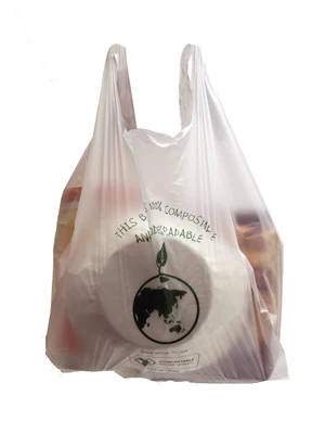 
Wholesale Cornstarch 100% biodegradable and Compostable Custom T-shirt Shopping Packaging Bag On Roll 