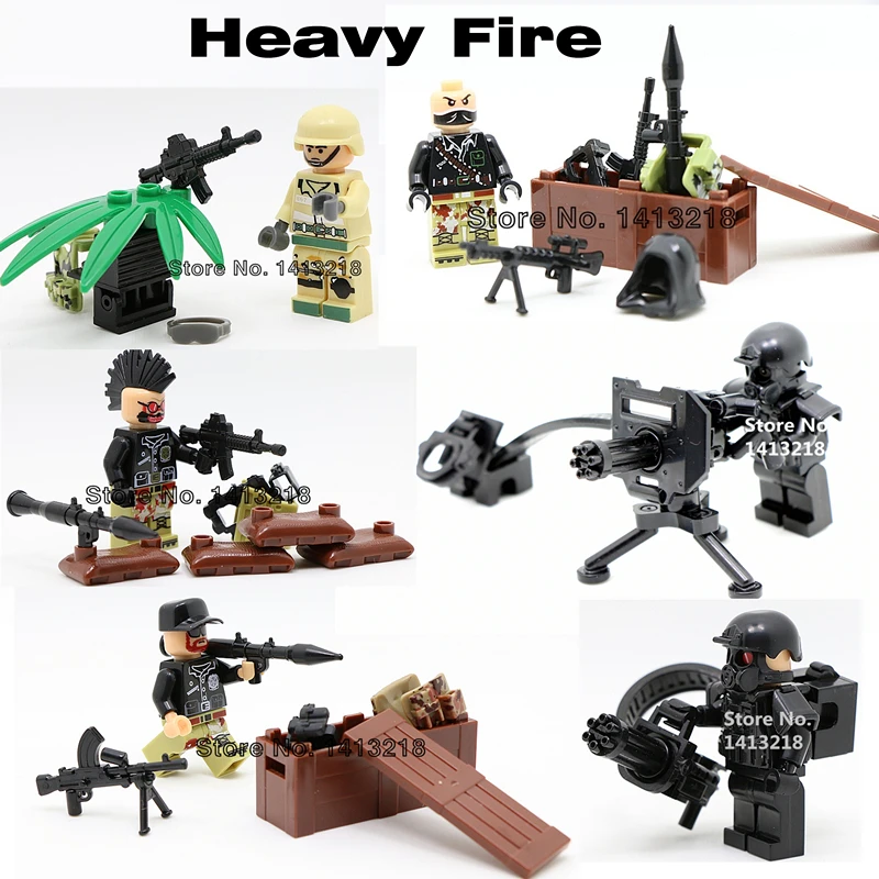 Heavy Machine Gun Rocket Special Forces Battle SWAT World War CS Navy Seals Team BDU legoelieds