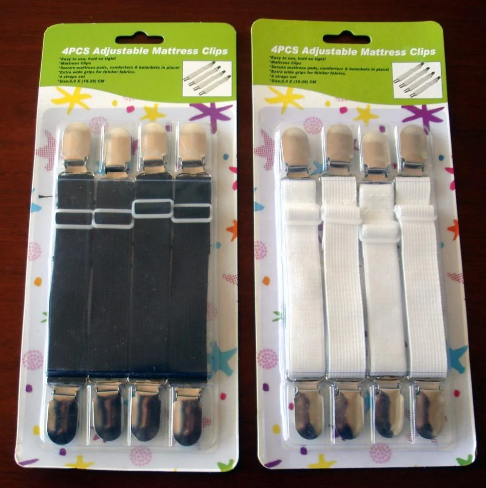 Metal grippers with elastic belt for bed sheet,4pcs/pack