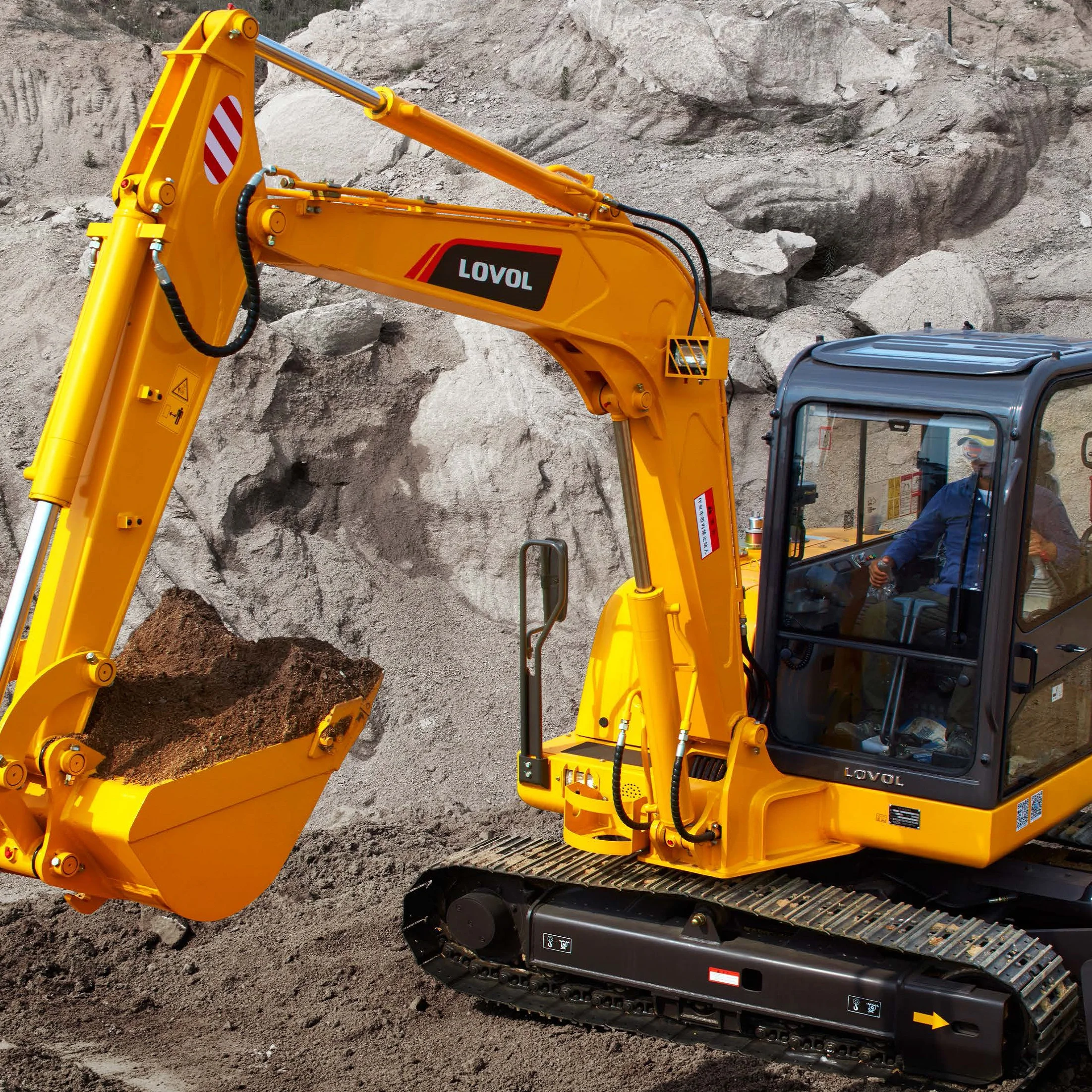 
Chinese 6ton 0.2cbm Small Crawler Excavator New Mini Digger 39kw LOVOL FR60D 